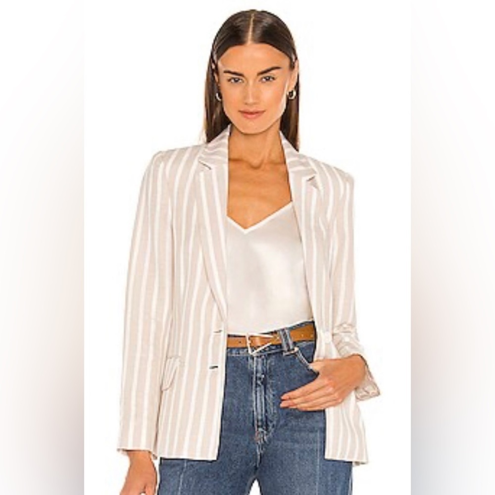 L’agence Mason Skinny Lapel Blazer in Bisque & Ivory - Size 2 NWT